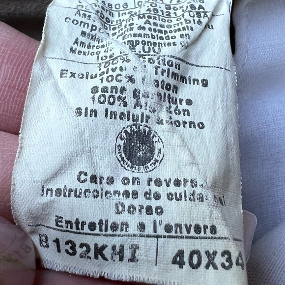 Carhartt Men’s Pleated Twill Khaki Work Pants B132KHI Beige, Size 40x34 - Picture 9 of 13